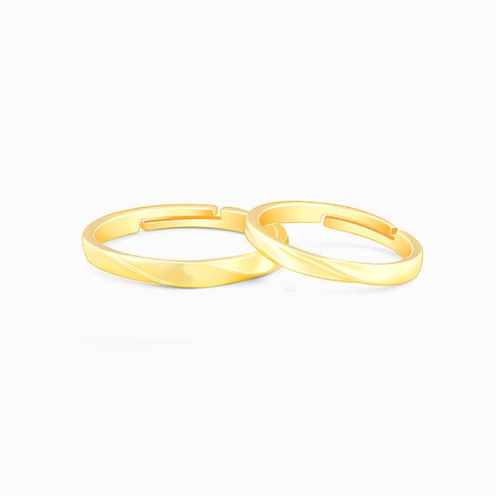 Giva 925 Sterling Silver Golden In Sync Couple Rings,Adjustable|Gift For Valentine | Gift  : R01699