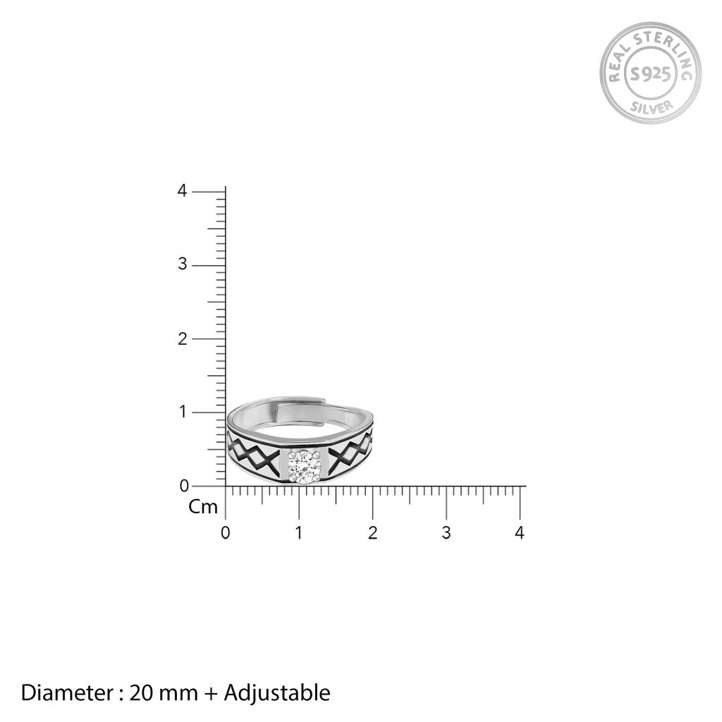 Silver Mesh Gleaming Men'S Ring : R0169