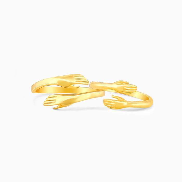 Golden Hug Me More Couple Rings : R01700