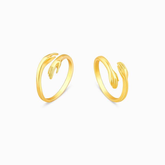 Golden Hug Me More Couple Rings : R01700