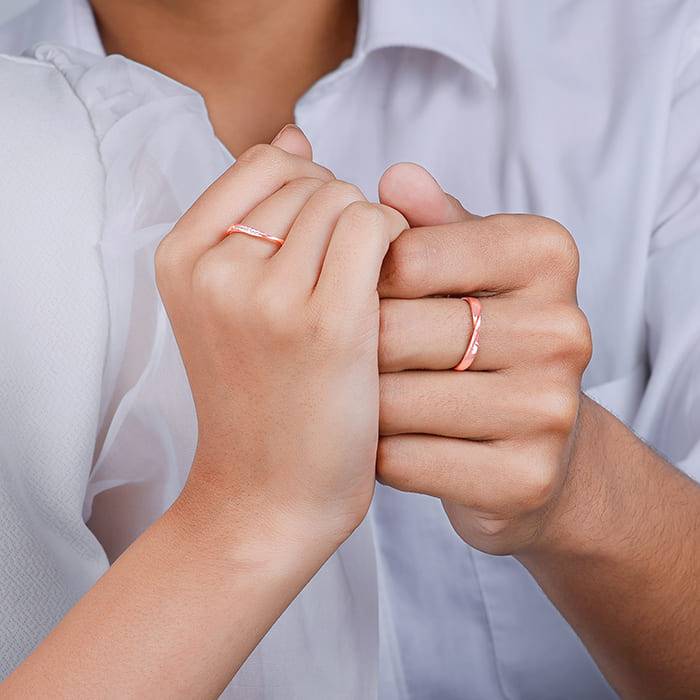 Giva 925 Sterling Silver Rose Gold Knotty Couple Bands,Adjustable|Gift For Valentine | Gif : R01701