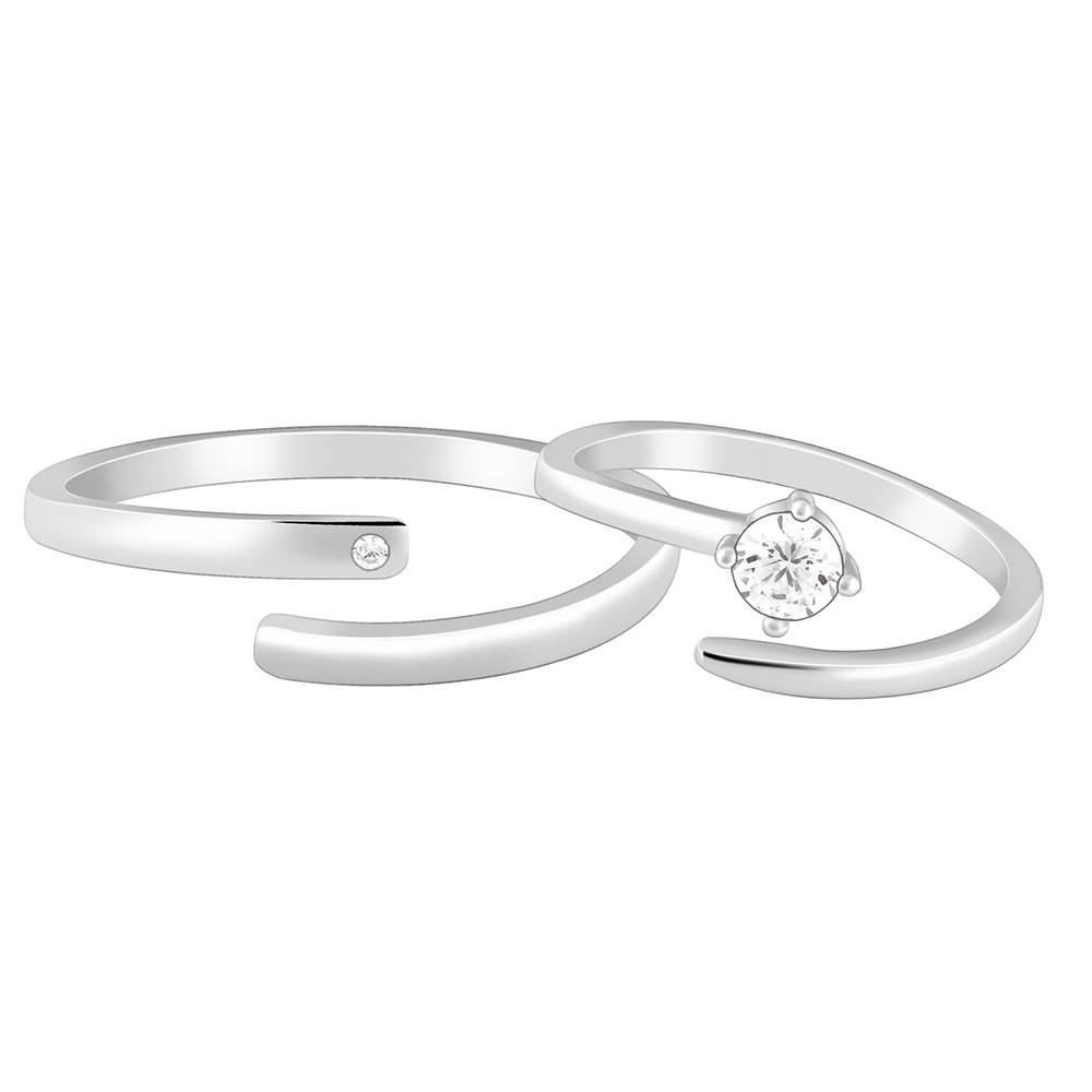 Giva 925 Sterling Silver Better Twogether Couple Rings,Adjustable|Gift For Valentine | Gift For Girlfriend : R01702