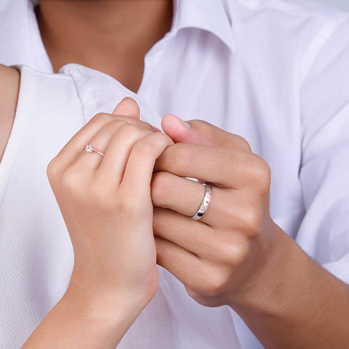 Giva 925 Sterling Silver And Rose Gold Deer Couple Rings,Adjustable|Gift For Valentine | G : R01703