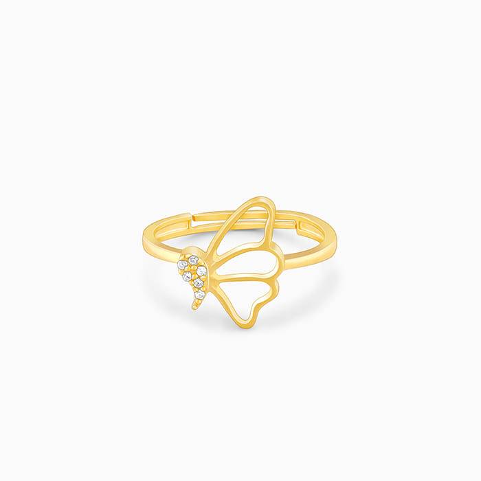 Giva 925 Sterling Silver Golden Sparkling Wings Ring,Adjustable| Gifts For Women And Girls : R01710