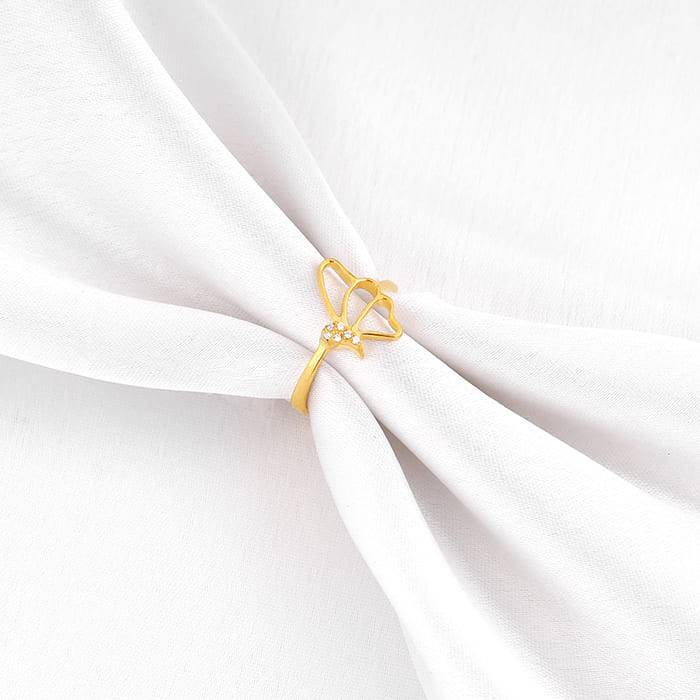 Giva 925 Sterling Silver Golden Sparkling Wings Ring,Adjustable| Gifts For Women And Girls : R01710