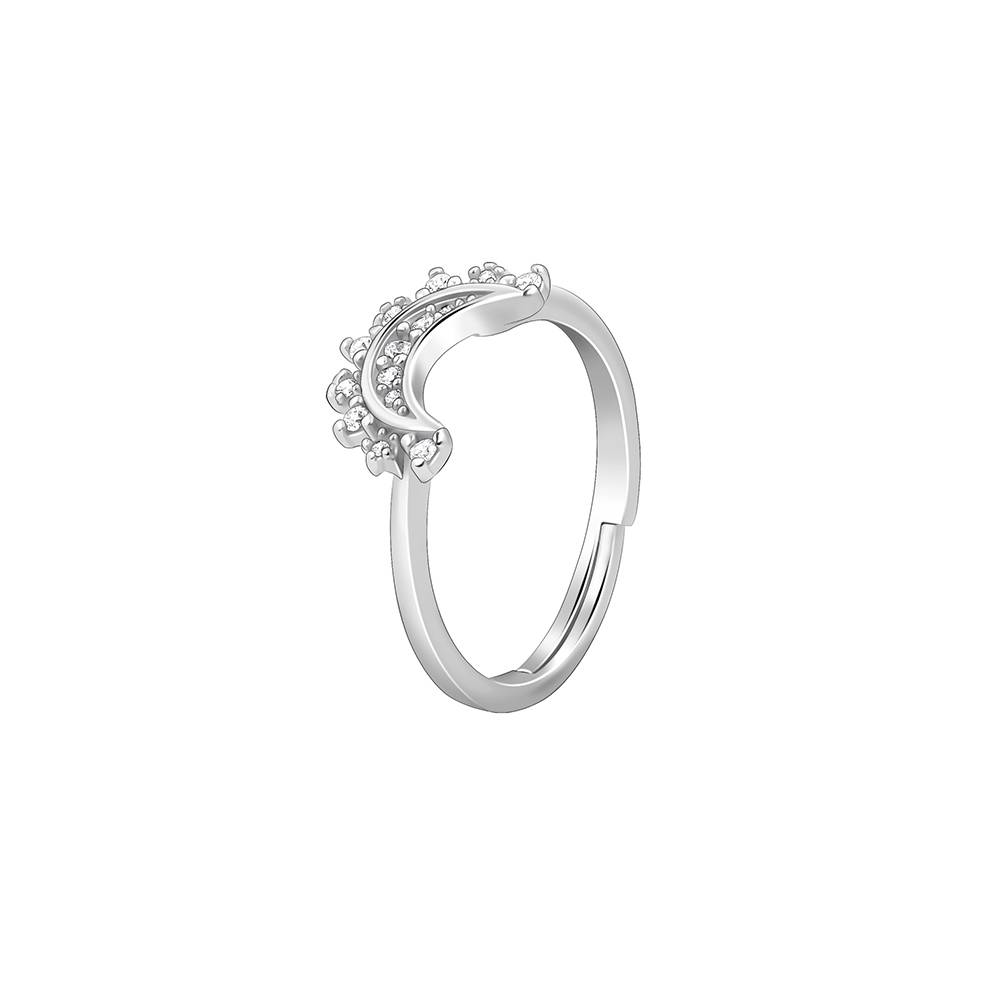 Giva 925 Silver See The Moon Ring, Adjustable | Gifts For Women And Girls | With Certificate Of Authenticity And 925  : R01714