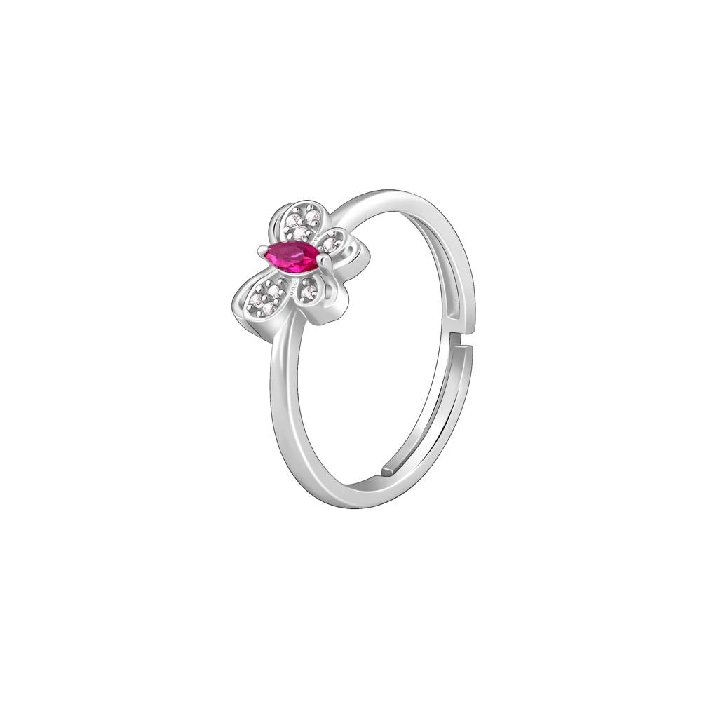 Giva 925 Silver Pop Pink Studded Butterfly Ring,Adjustable : R01717