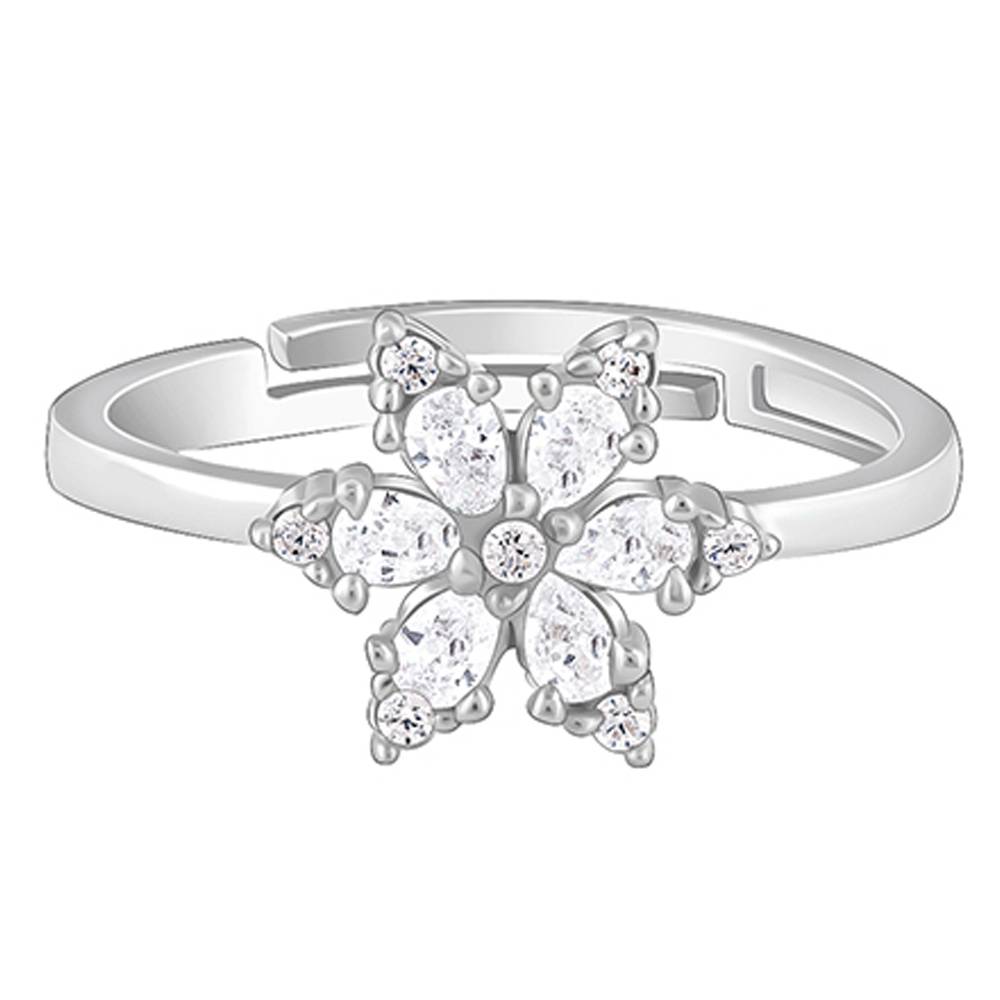 Giva 925 Silver Flowery Snowflake Ring,Adjustable : R01719