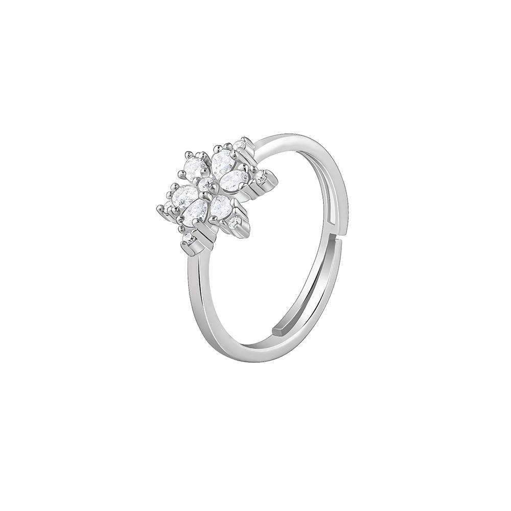 Giva 925 Silver Flowery Snowflake Ring,Adjustable : R01719