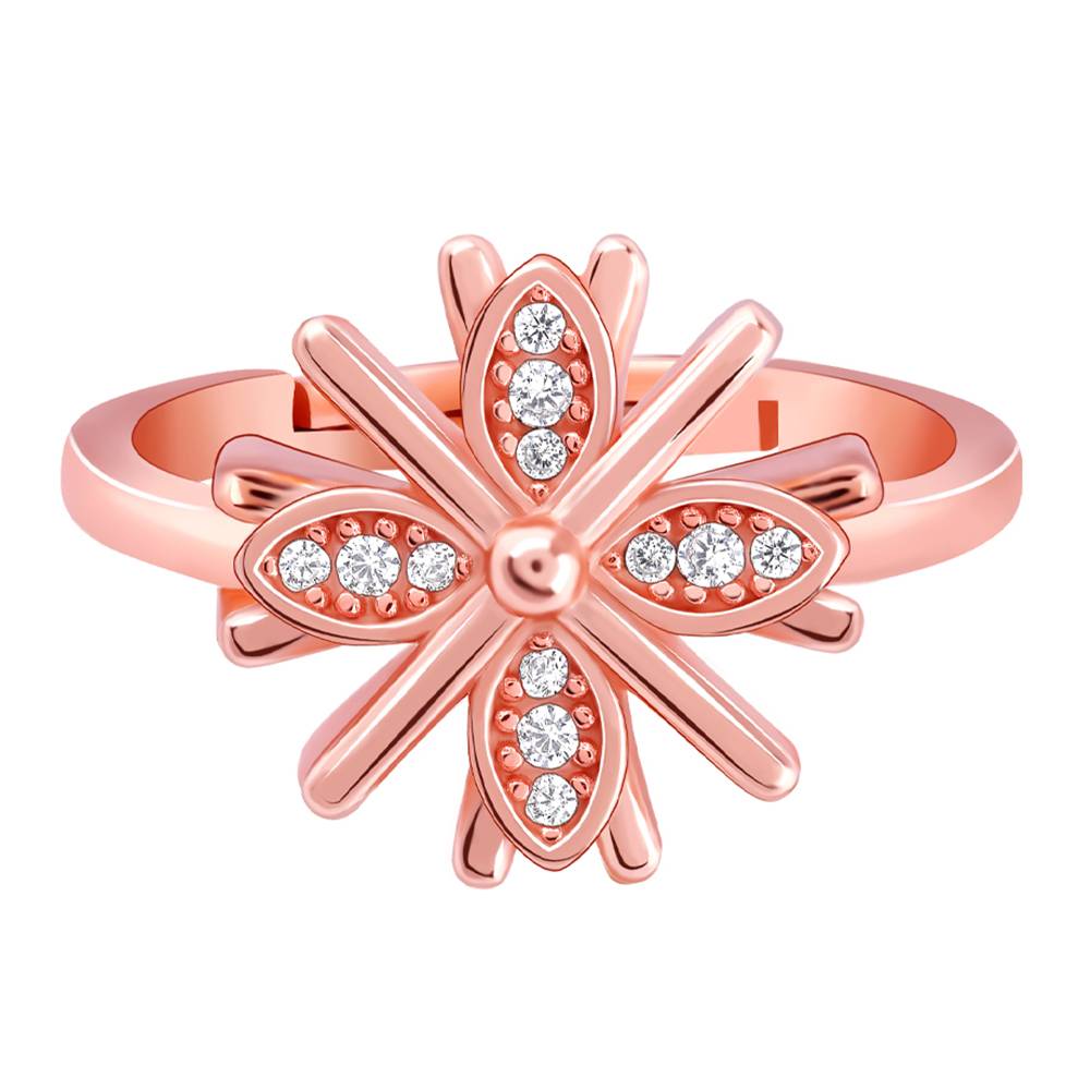 Giva 925 Silver Rose Gold Floral Dreams Ring,Adjustable : R01721