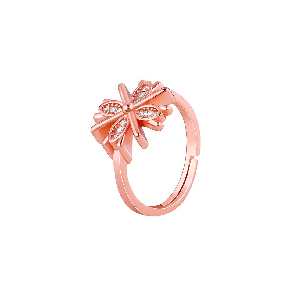 Giva 925 Silver Rose Gold Floral Dreams Ring,Adjustable : R01721