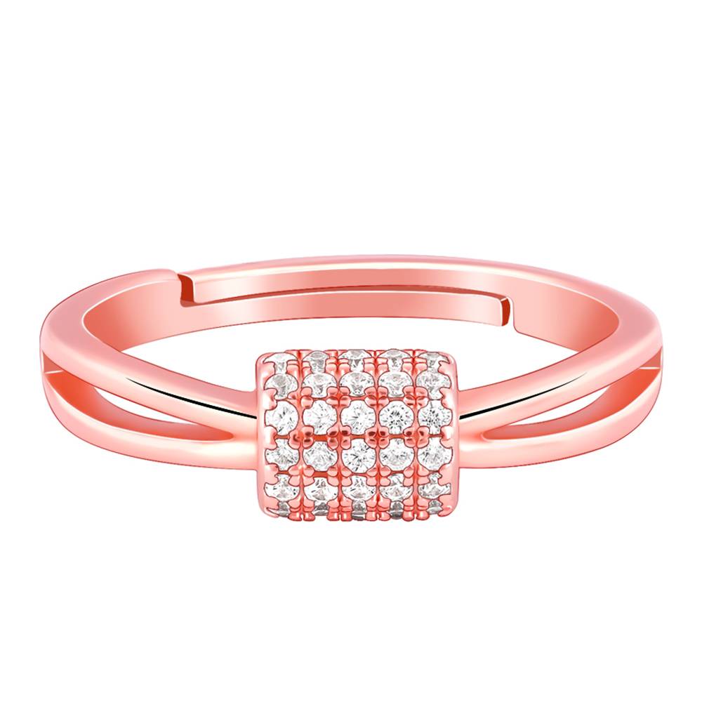 Giva 925 Silver Rose Gold Lucky Loop Ring, Adjustable : R01730