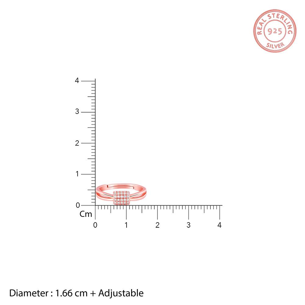 Giva 925 Silver Rose Gold Lucky Loop Ring, Adjustable : R01730