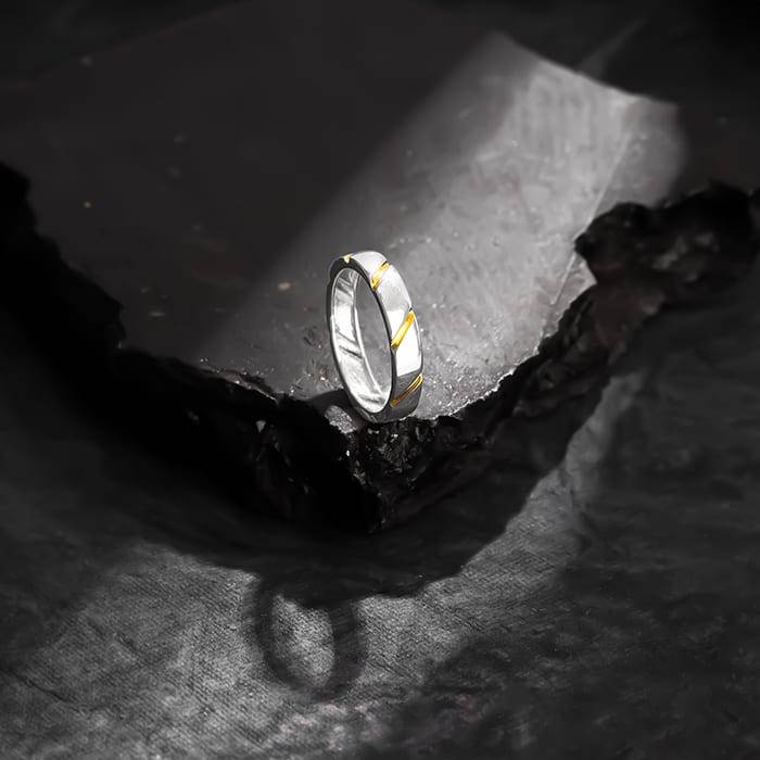Giva 925 Silver Dual Tone Charismatic Ring For Him,Fixed Size,Indian - 22 | Gifts For Men And Boys | : R01740