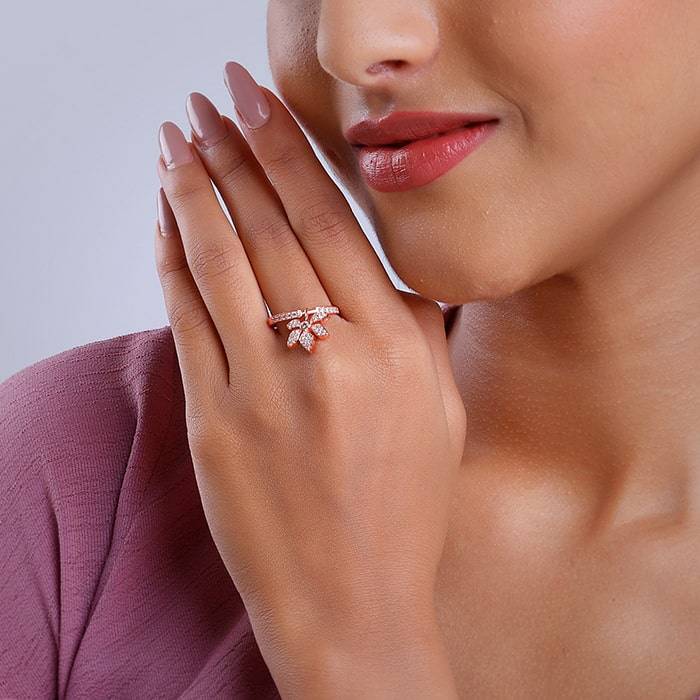 Rose Gold Pink Exotic Ebony Ring, Adjustable | Gifts For Women And Girls | With Certificat : R01749