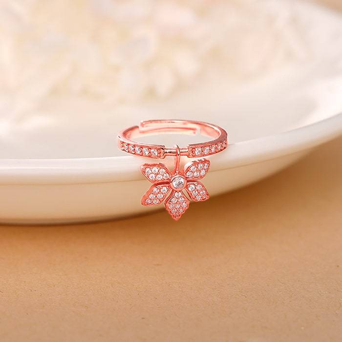 Rose Gold Pink Exotic Ebony Ring, Adjustable | Gifts For Women And Girls | With Certificat : R01749