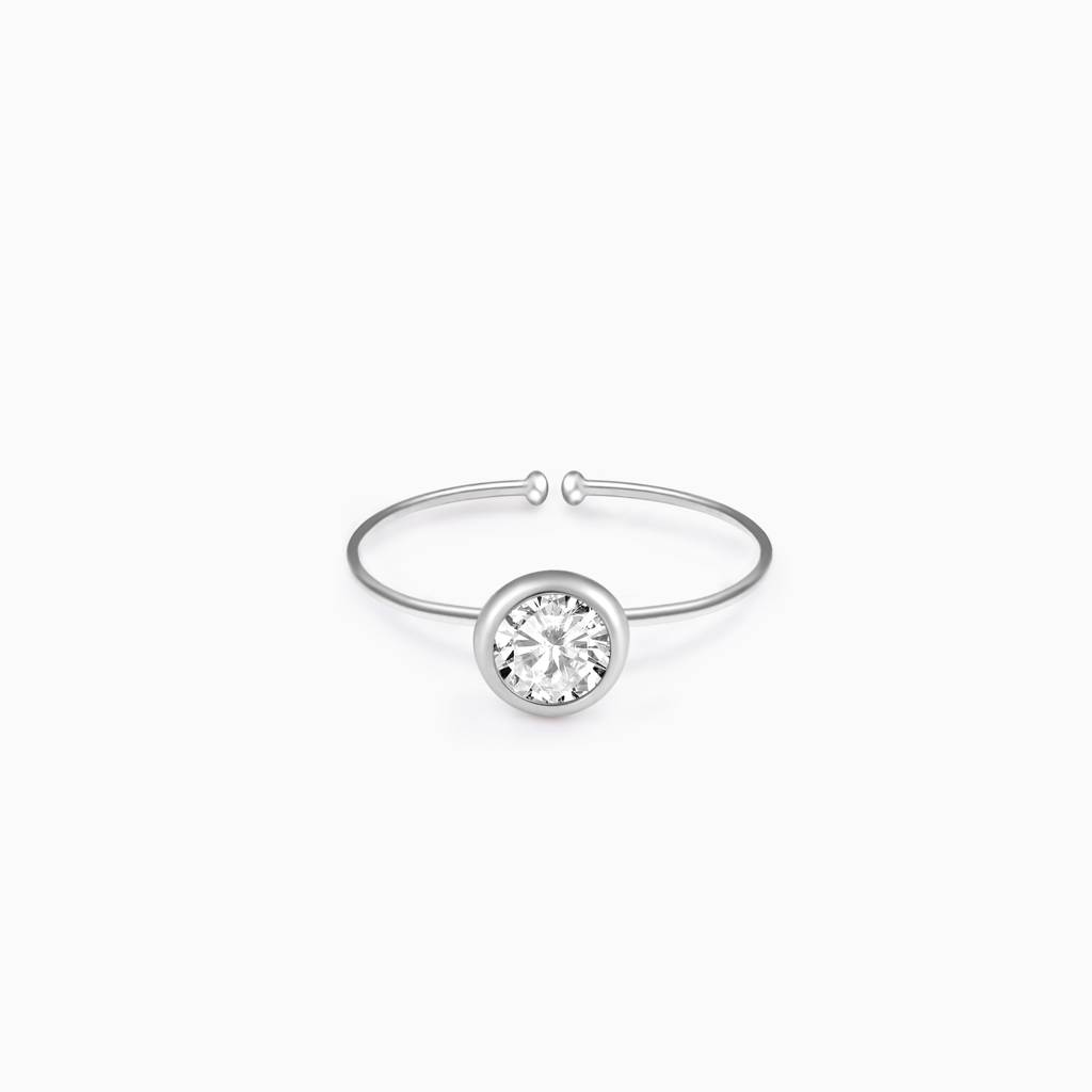 Silver Gleaming Zircon Ring : R0174