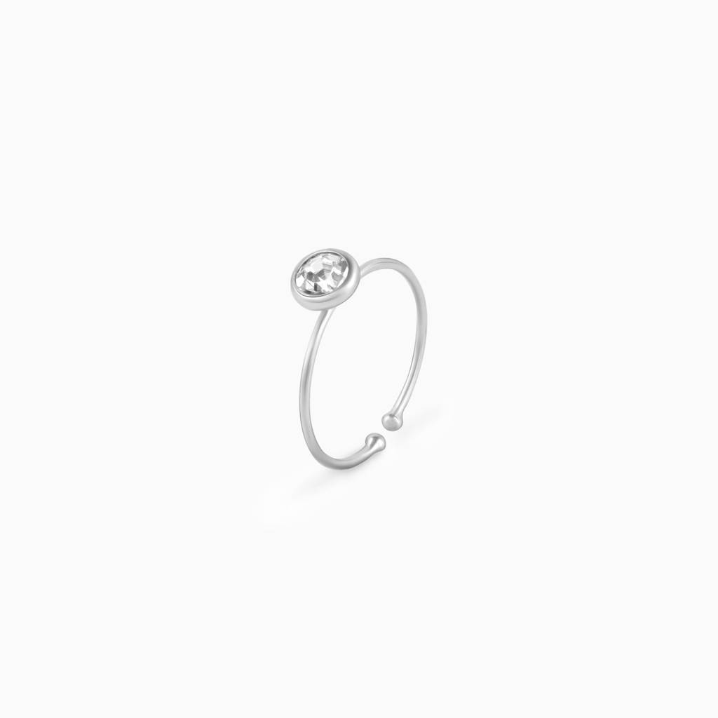 Silver Gleaming Zircon Ring : R0174