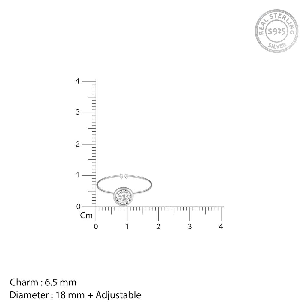 Silver Gleaming Zircon Ring : R0174