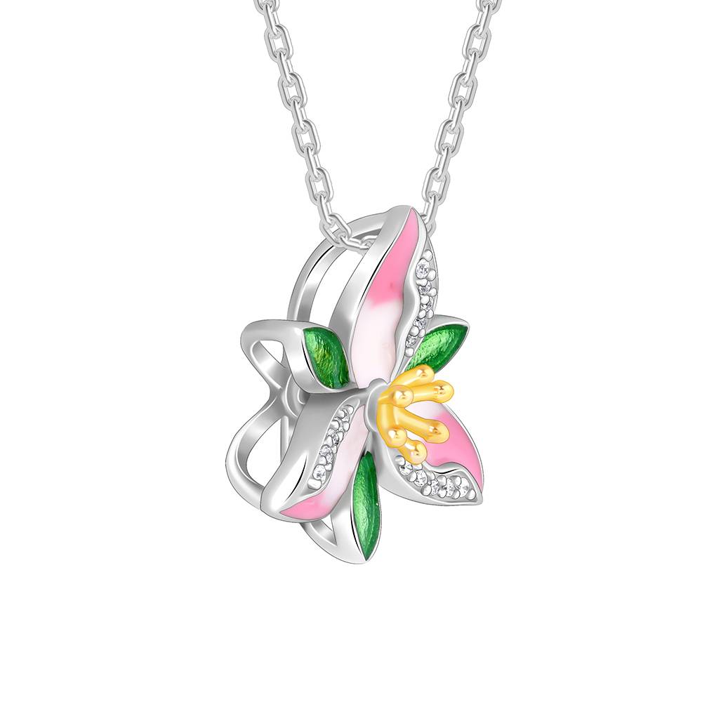 Giva 925 Silver Convertible Pink Trillium Set : R01750CH0142