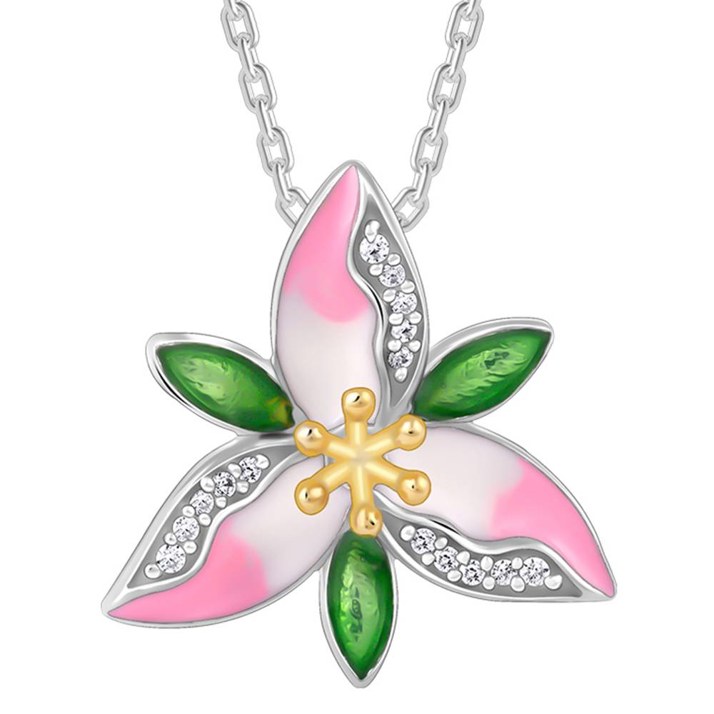 Giva 925 Silver Convertible Pink Trillium Set : R01750CH0142
