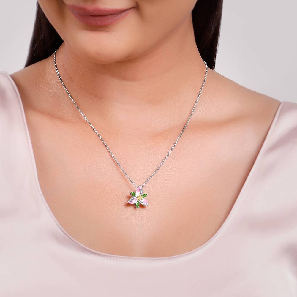 Giva 925 Silver Convertible Pink Trillium Set : R01750CH0142