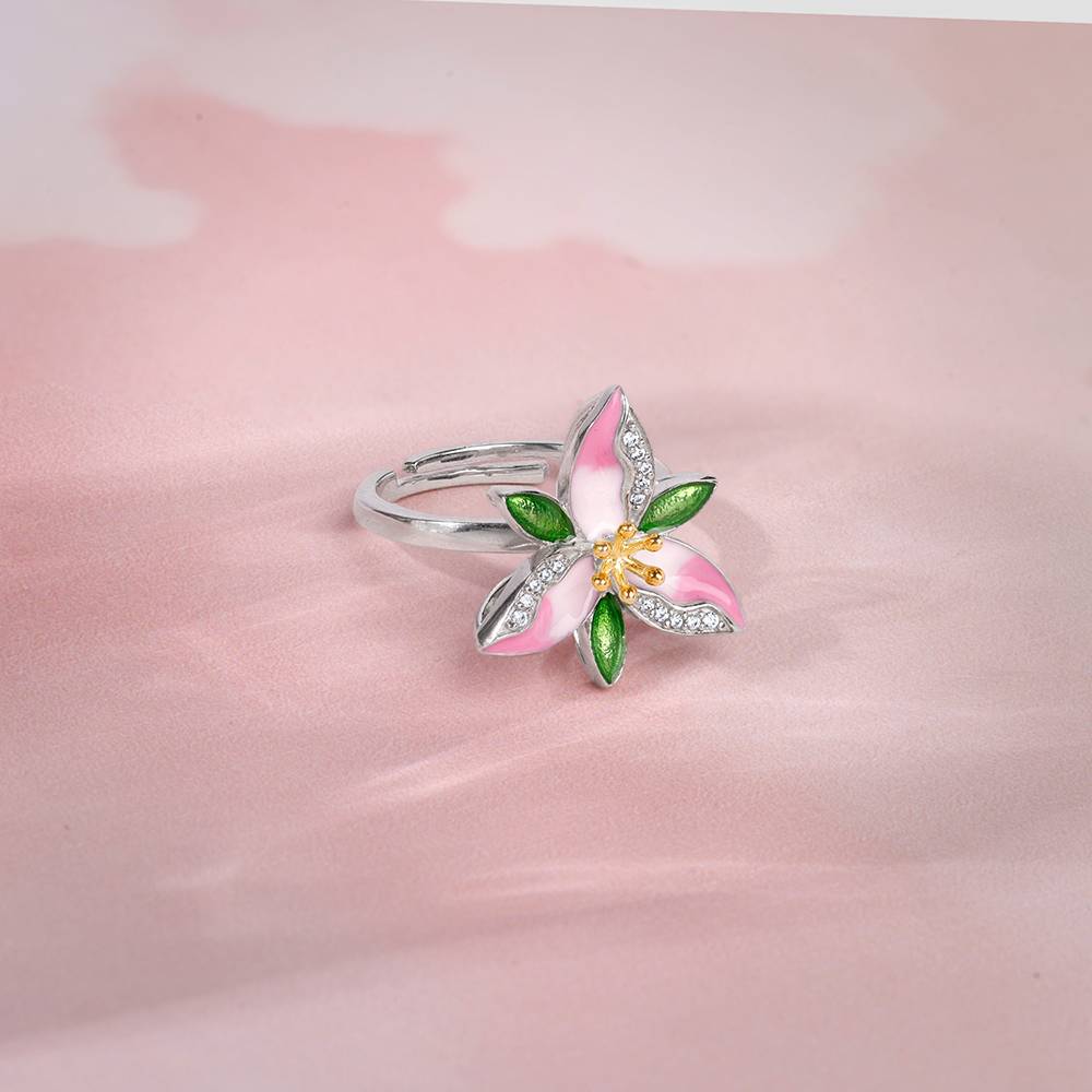 Giva 925 Silver Convertible Pink Trillium Set : R01750CH0142