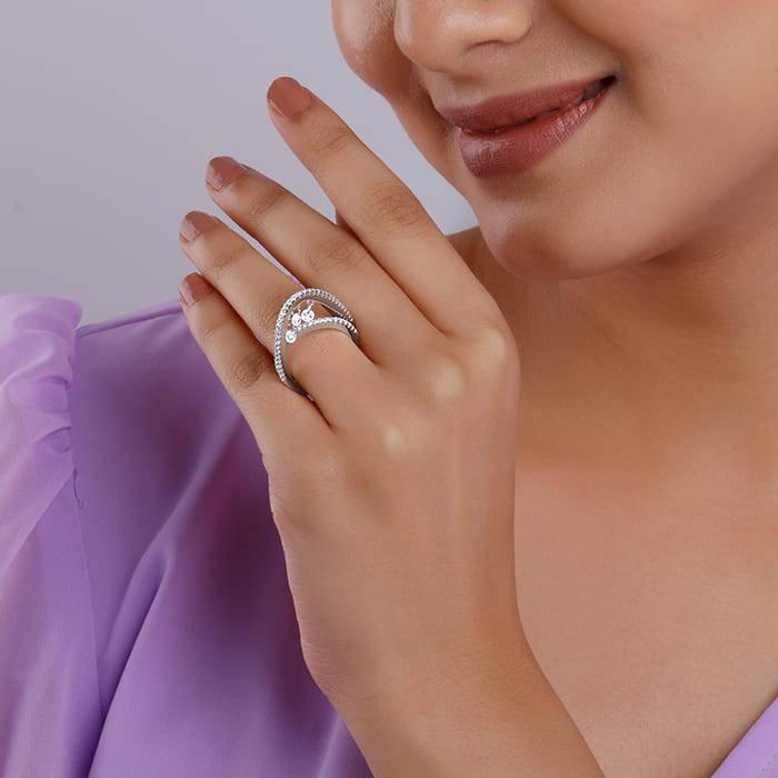 Giva 925 Silver Grace Away Ring,Fixed Size| Gifts For Women And Girls | With Certificate O : R01751