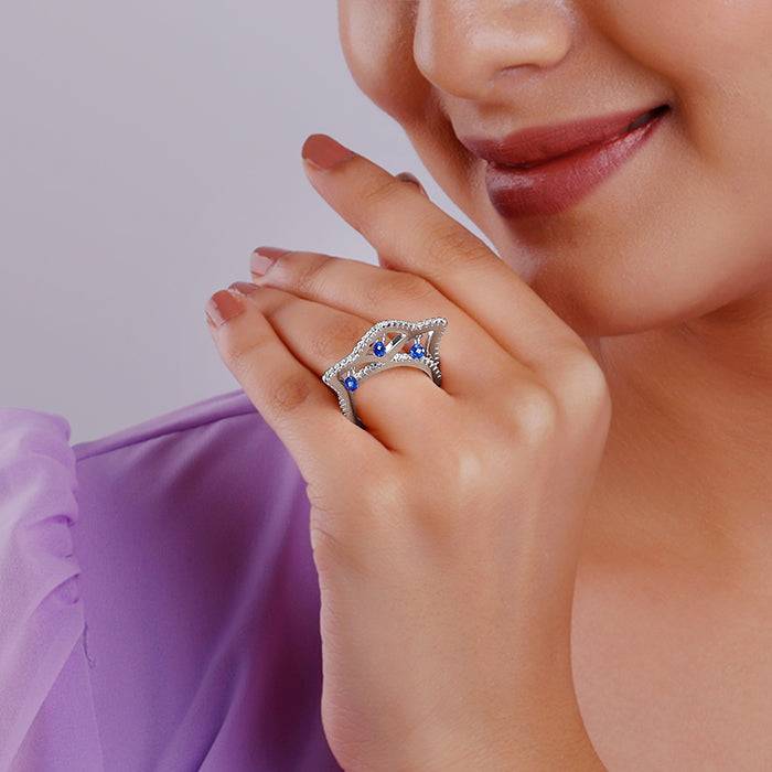 Giva 925 Silver Crown'S Elegance Ring,Fixed Size| Gifts For Women And Girls | With Certificate Of Au : R01754