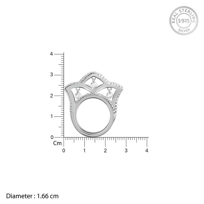 Giva 925 Silver Graceful Crown Ring,Fixed Size| Gifts For Women And Girls | With Certifica : R01755