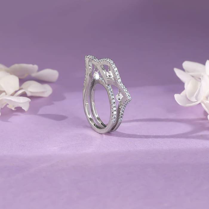 Giva 925 Silver Graceful Crown Ring,Fixed Size| Gifts For Women And Girls | With Certifica : R01755