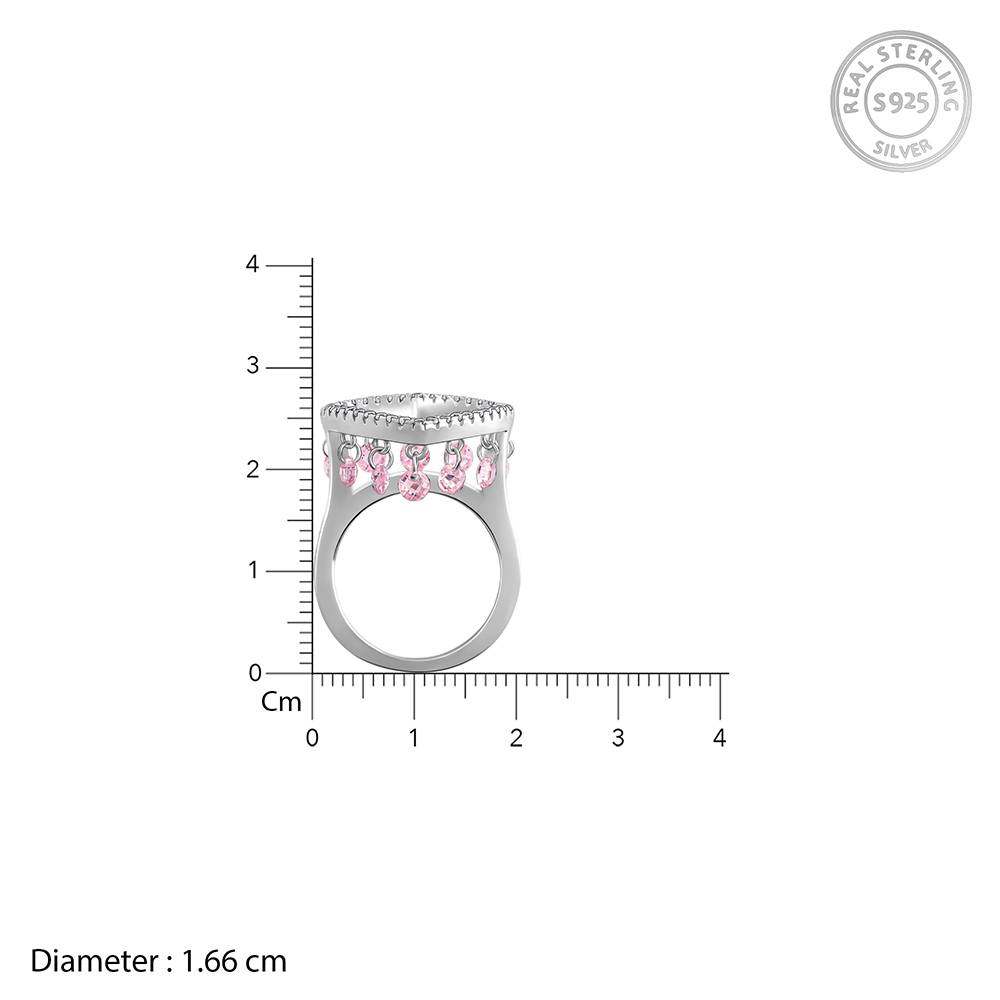 Giva 925 Silver Love In Charm Ring,Fixed Size : R01758