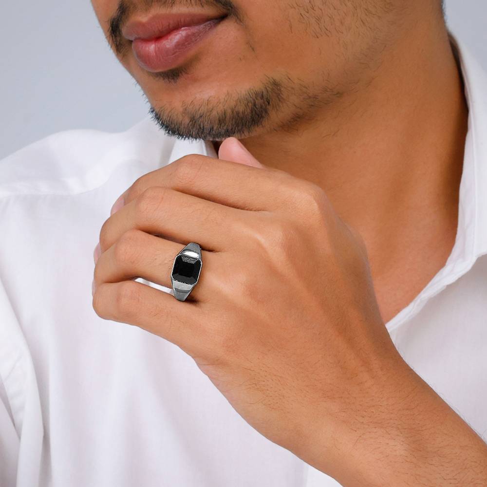 Giva 925 Silver Black Rhodium Truly Bold Ring For Him,Fixed Size, Indian  23 Sterling Silver Black