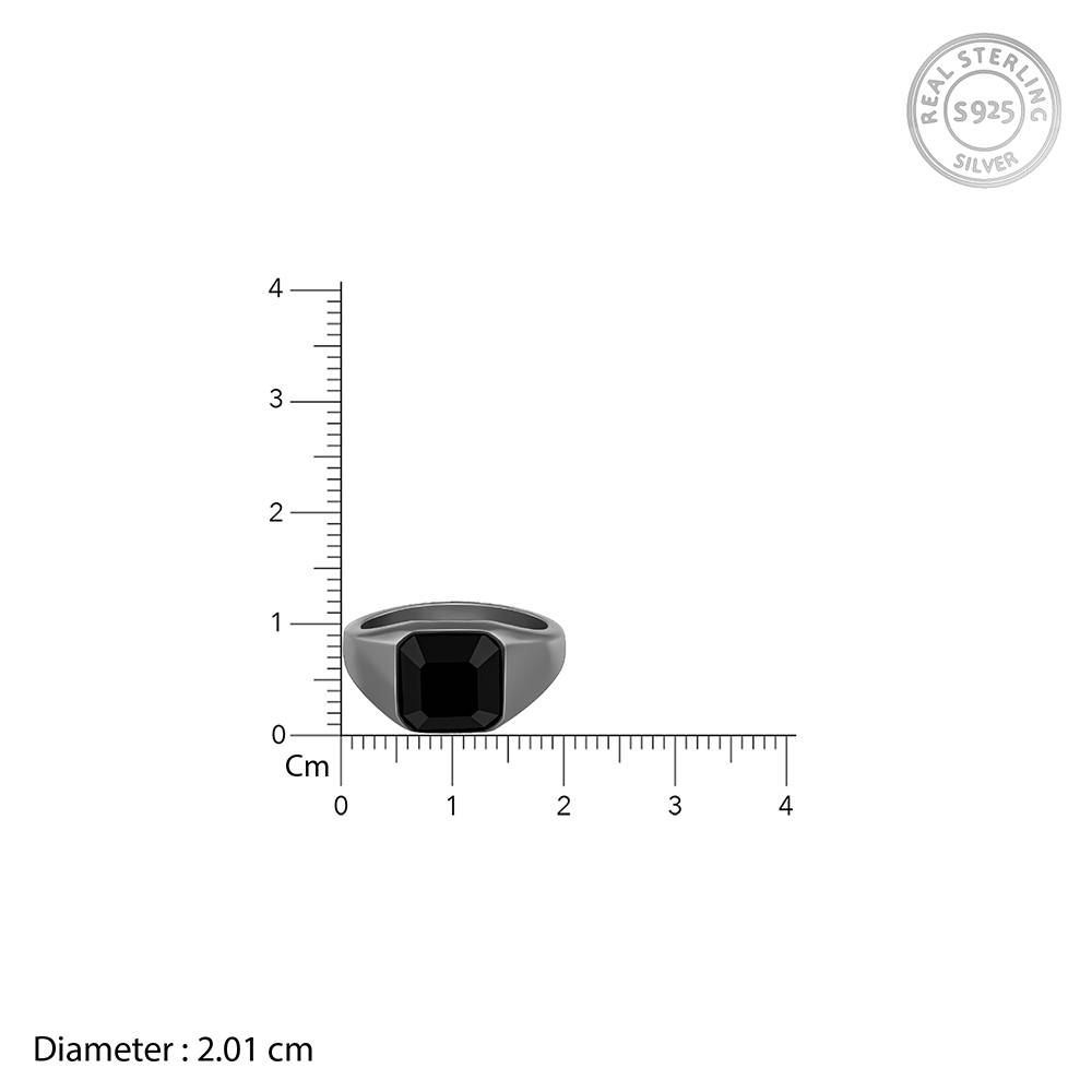 Giva 925 Silver Black Rhodium Truly Bold Ring For Him,Fixed Size, Indian - 23| Gifts For Men And Boys : R01765