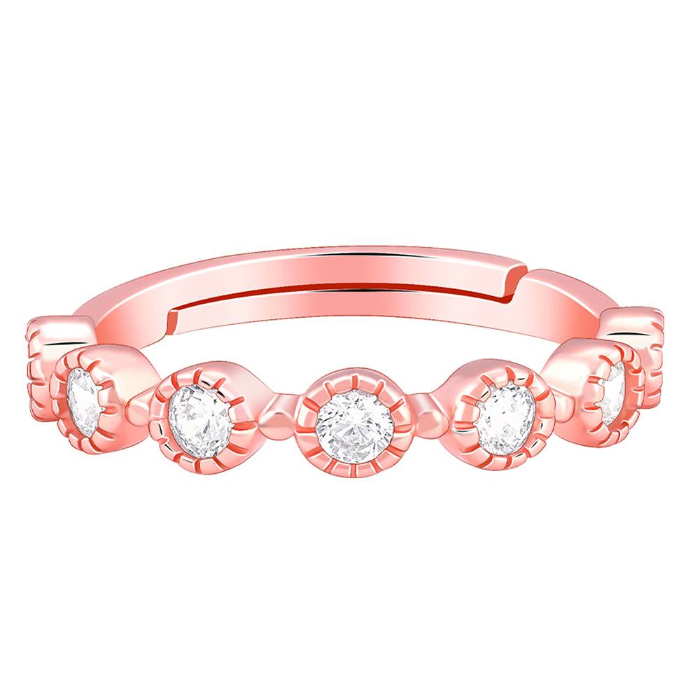 Giva 925 Silver Rose Gold Zircon Melange Ring : R01781