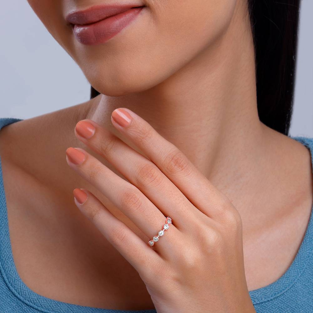 Giva 925 Silver Rose Gold Zircon Melange Ring : R01781