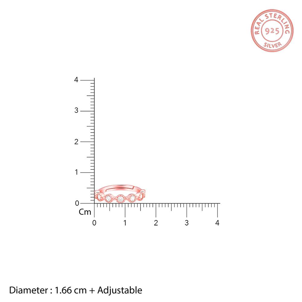 Giva 925 Silver Rose Gold Zircon Melange Ring : R01781