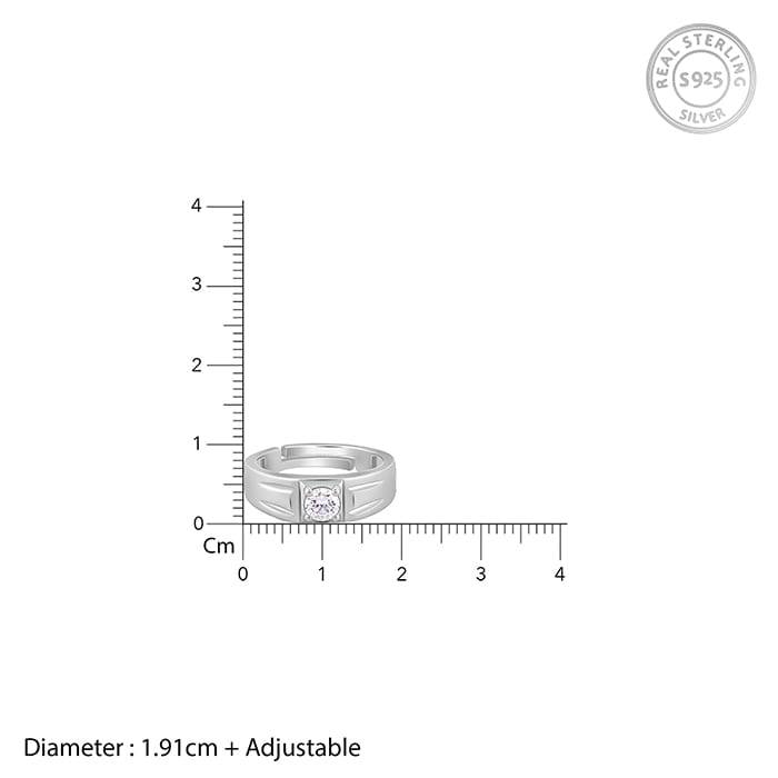 Giva 925 Silver Charm Away Ring For Him,Adjustable| Rings To Gift Men & Boys| With Certificate Of Au : R01784