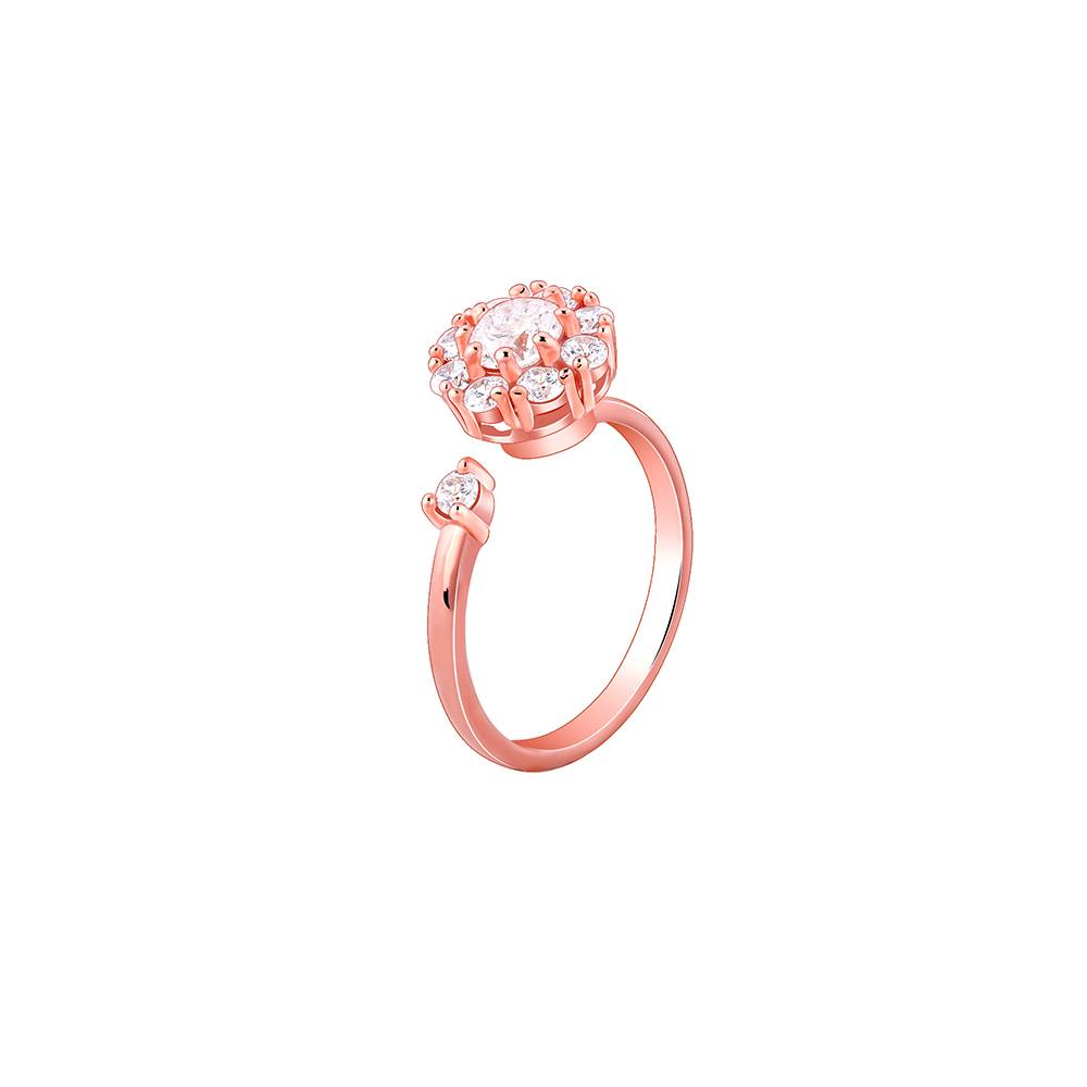 Giva 925 Silver Rose Gold Flower Twist Ring,Adjustable : R01790