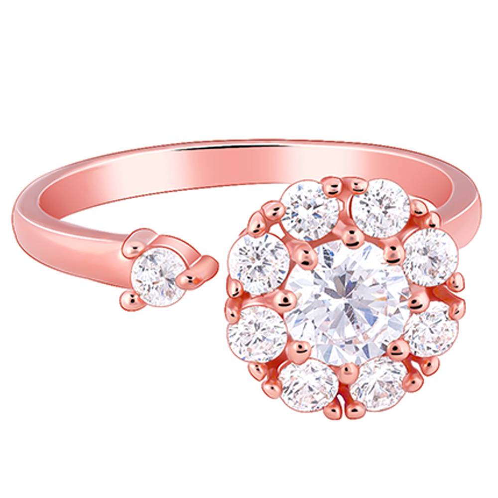 Giva 925 Silver Rose Gold Flower Twist Ring,Adjustable : R01790