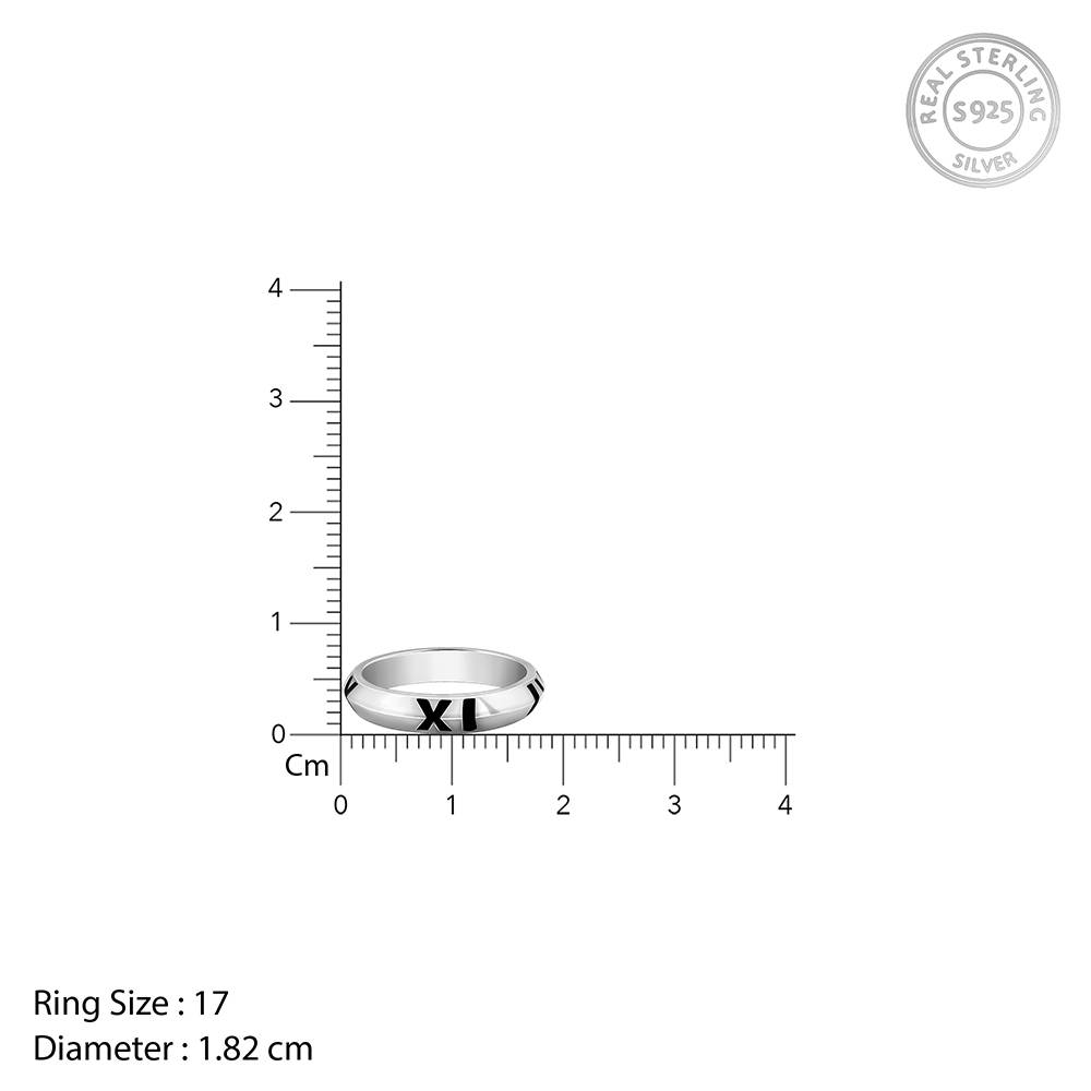 Giva 925 Silver Roman Rings For Him,Fixed Size, Indian - 17| Gifts For Men And Boys | With Certificate Of Auth : R01798