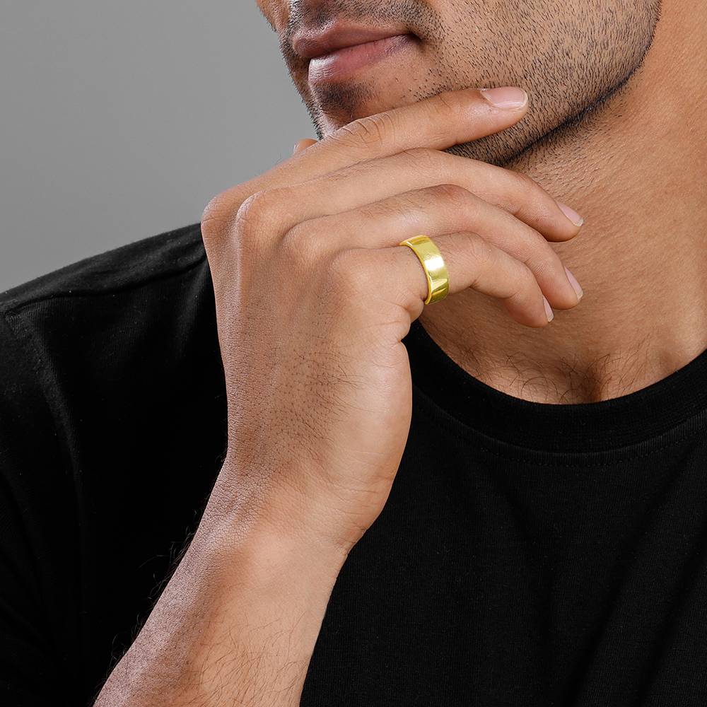 Giva 925 Silver Golden Minimal Style Ring For Him,Indian - 17 : R01799