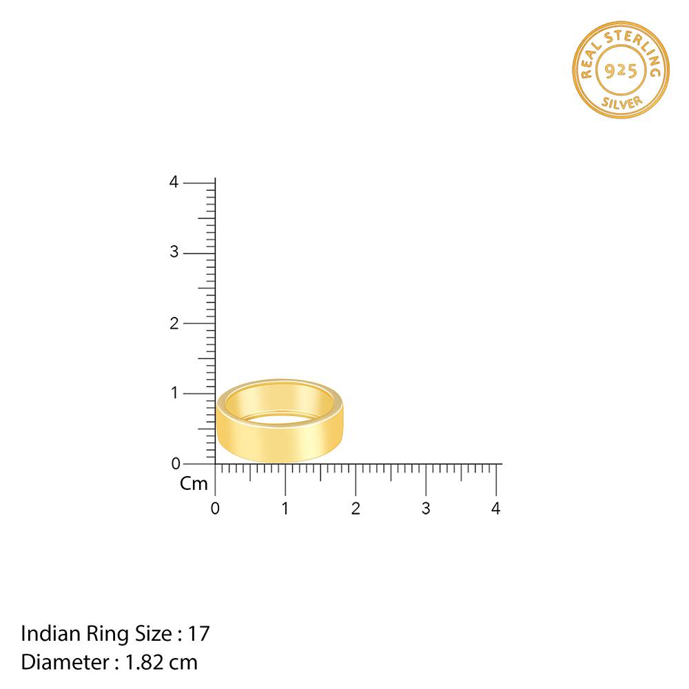 Giva 925 Silver Golden Minimal Style Ring For Him,Indian - 17 : R01799