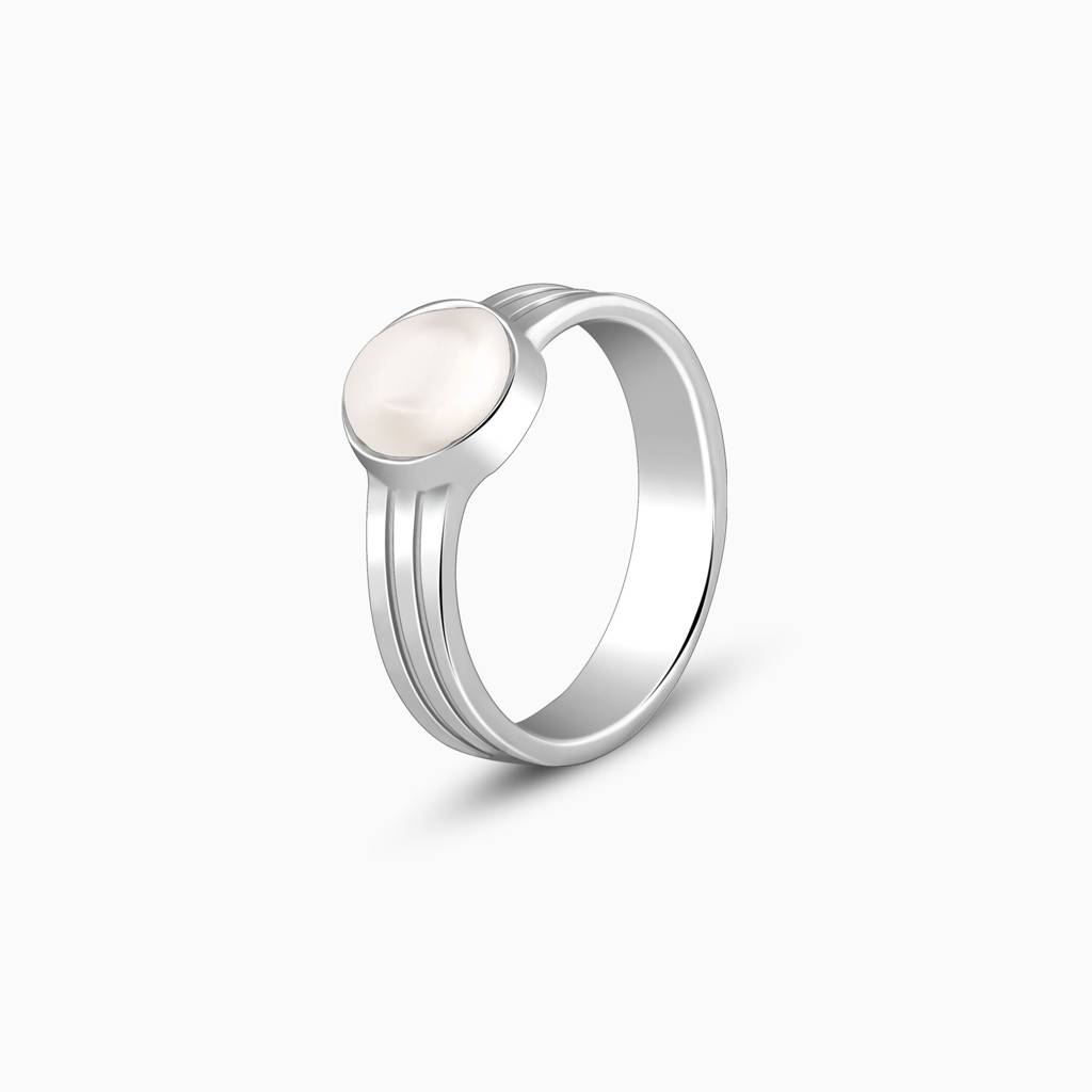 Giva 925 Silver Arty Pearl Ring For Him, Fixed Size,Ring Size: 17 | Gifts For Men And Boys | With Ce : R01801_17