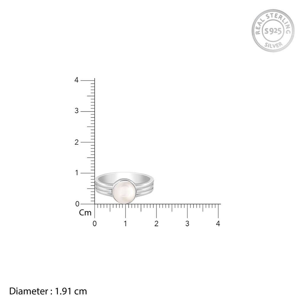 Giva 925 Silver Arty Pearl Ring For Him, Fixed Size,Ring Size: 17 | Gifts For Men And Boys | With Ce : R01801_17