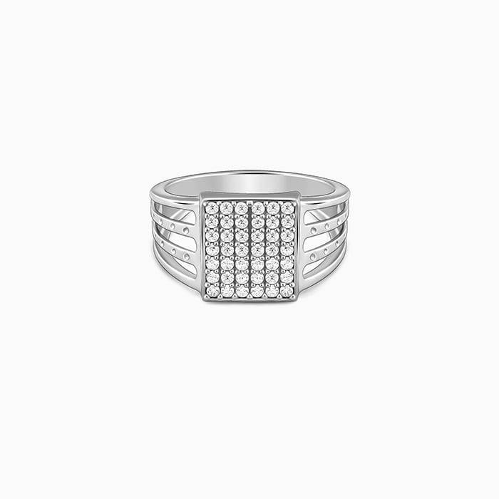 Giva 925 Silver Cluster Ring For Him,Fixed Size,Indian - 17,| Gifts For Mens And Boys| With Certific : R01804