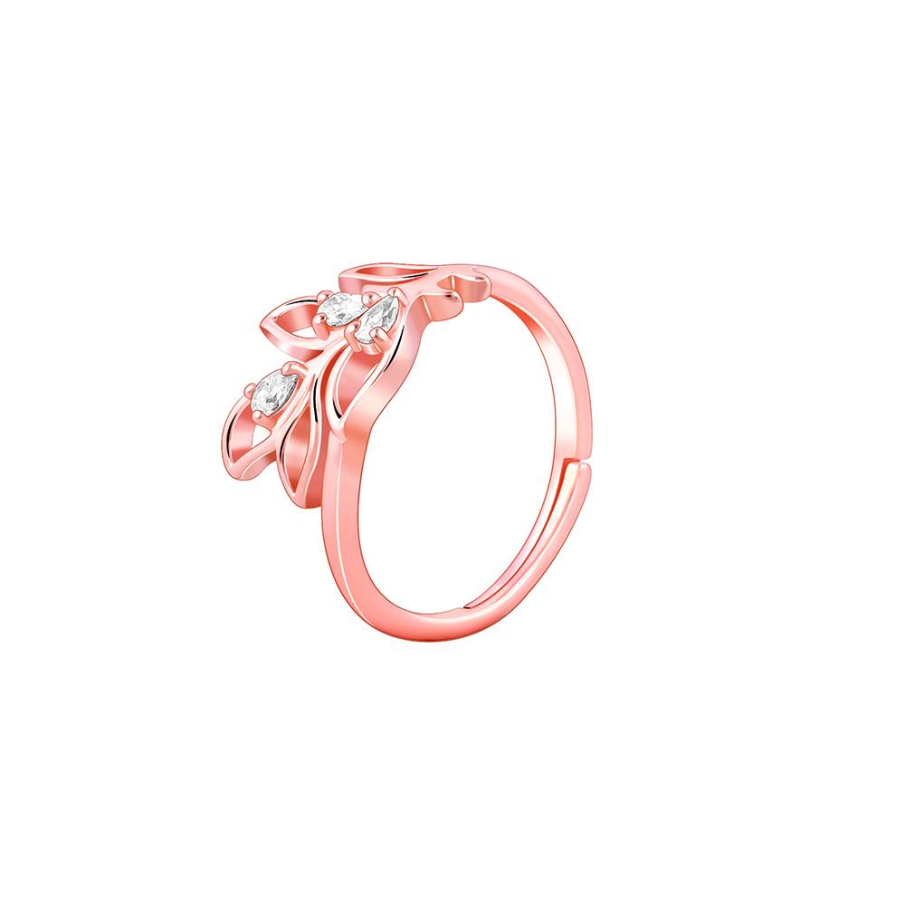 Giva 925 Silver Rose Gold Mor Pankh Ring : R01811