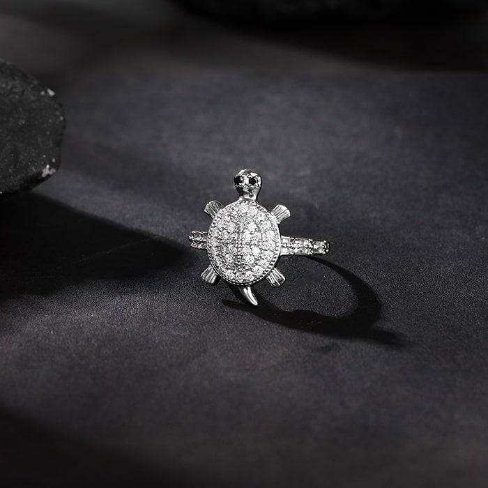 Silver Wise Tortoise Ring For Him : R01812_17