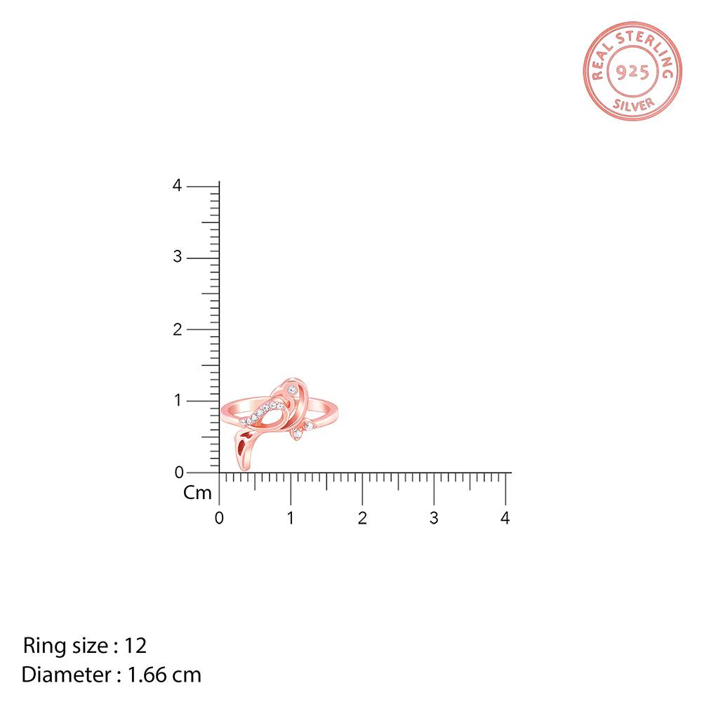 Giva 925 Silver Rose Gold Tota Ring,Fixed Size : R01818