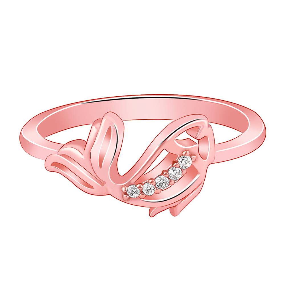 Giva 925 Silver Rose Gold Diving Fish Ring,Fixed Size,Indian - 12| Gifts For Women And Girls | With Certificate Of Au : R01819